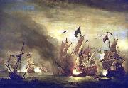 Willem Van de Velde The Younger Royal James  at the Battle of Solebay oil